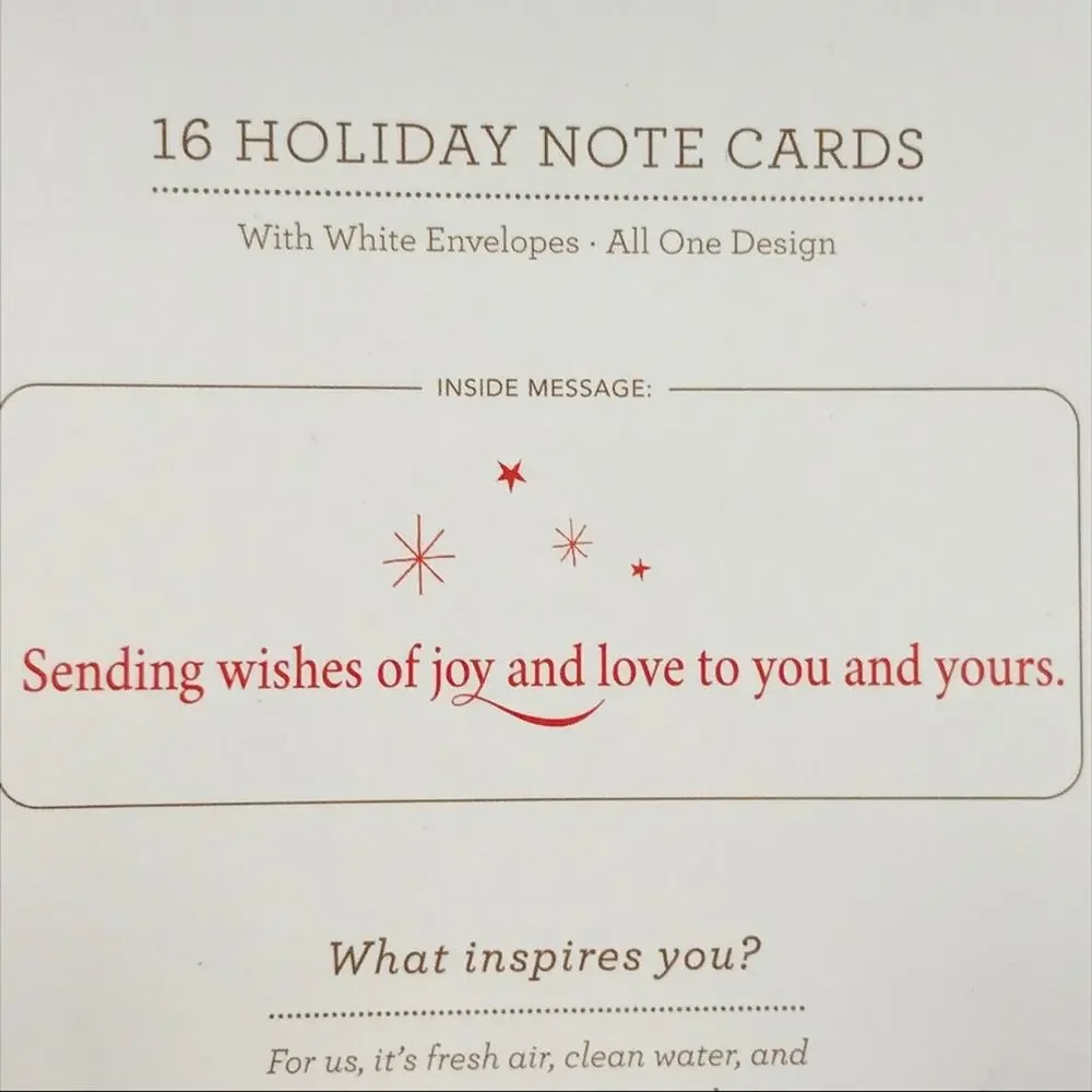 Green Inspired Merry Little Christmas Cards, Red, 16 Pack